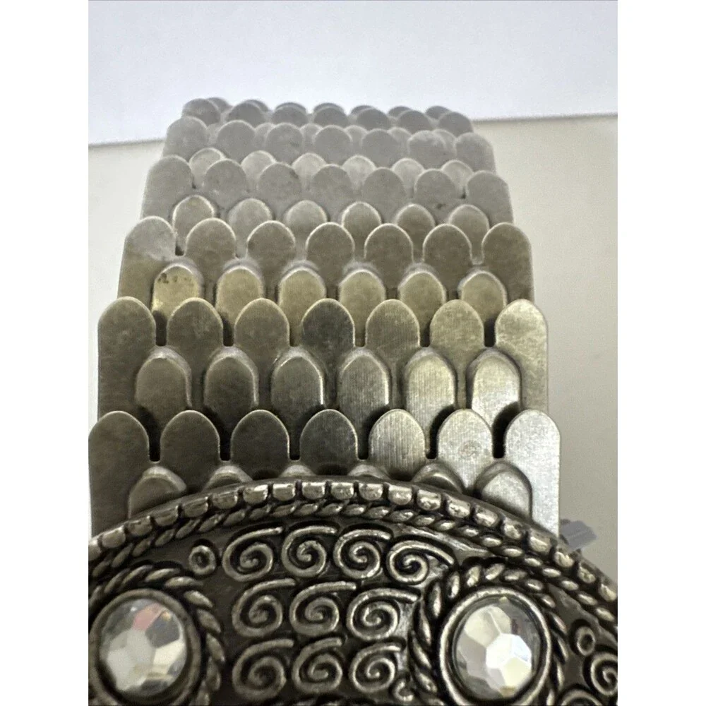 Medallion Belt Women’s Metal Vintage’s 90s Elastic Segmented inch Embellished
